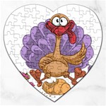 funny thanksgiving turkey Jigsaw Puzzle (Heart)