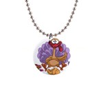 funny thanksgiving turkey 1  Button Necklace