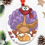 funny thanksgiving turkey Oval Ornament (Two Sides)