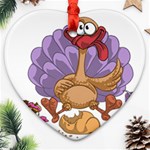 funny thanksgiving turkey Heart Ornament (Two Sides)