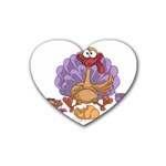 funny thanksgiving turkey Rubber Heart Coaster (4 pack)