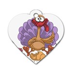 funny thanksgiving turkey Dog Tag Heart (Two Sides)