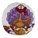 funny thanksgiving turkey Large 18  Premium Round Cushion 