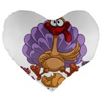 funny thanksgiving turkey Large 19  Premium Heart Shape Cushion