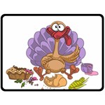 funny thanksgiving turkey Double Sided Fleece Blanket (Large)