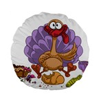 funny thanksgiving turkey Standard 15  Premium Flano Round Cushion 