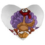 funny thanksgiving turkey Large 19  Premium Flano Heart Shape Cushion