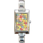 Cute Xmas Cats Rectangle Italian Charm Watch