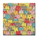 Cute Xmas Cats Tile Coaster