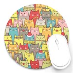 Cute Xmas Cats Round Mousepad