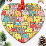 Cute Xmas Cats Ornament (Heart)