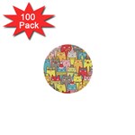 Cute Xmas Cats 1  Mini Button (100 pack) 