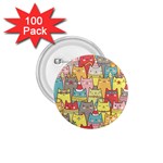 Cute Xmas Cats 1.75  Button (100 pack) 