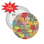 Cute Xmas Cats 2.25  Button (10 pack)