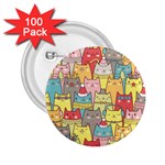 Cute Xmas Cats 2.25  Button (100 pack)