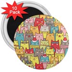 Cute Xmas Cats 3  Magnet (10 pack)