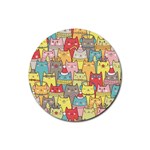 Cute Xmas Cats Rubber Coaster (Round)