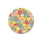 Cute Xmas Cats Magnet 3  (Round)