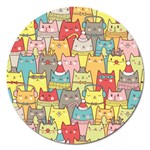 Cute Xmas Cats Magnet 5  (Round)