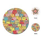 Cute Xmas Cats Playing Cards (Round)