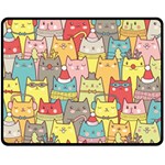 Cute Xmas Cats Fleece Blanket (Medium)