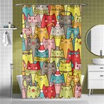 Cute Xmas Cats Shower Curtain 48  x 72  (Small)