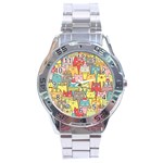 Cute Xmas Cats Stainless Steel Analogue Watch