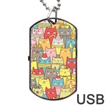 Cute Xmas Cats Dog Tag USB Flash (One Side)