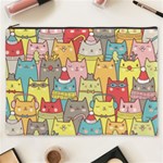 Cute Xmas Cats Cosmetic Bag (XXXL)