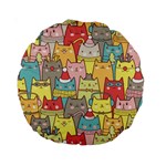 Cute Xmas Cats Standard 15  Premium Round Cushion 