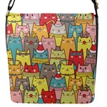 Cute Xmas Cats Flap Closure Messenger Bag (S)