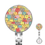 Cute Xmas Cats Stainless Steel Nurses Watch