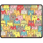 Cute Xmas Cats Double Sided Fleece Blanket (Medium)