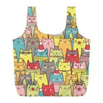 Cute Xmas Cats Full Print Recycle Bag (L)