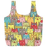 Cute Xmas Cats Full Print Recycle Bag (XL)