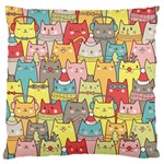 Cute Xmas Cats Large Flano Cushion Case (One Side)