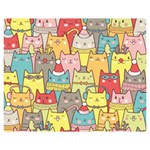 Cute Xmas Cats Double Sided Flano Blanket (Medium)