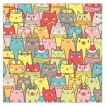 Cute Xmas Cats Large Satin Scarf (Square)