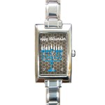 black happy Hanukkah Rectangle Italian Charm Watch