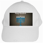 black happy Hanukkah White Cap