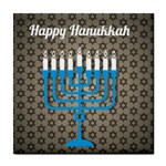 black happy Hanukkah Tile Coaster