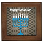 black happy Hanukkah Framed Tile