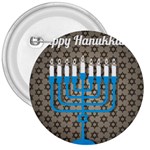 black happy Hanukkah 3  Button