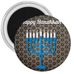 black happy Hanukkah 3  Magnet