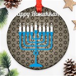 black happy Hanukkah Ornament (Round)