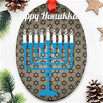 black happy Hanukkah Ornament (Oval)