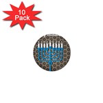 black happy Hanukkah 1  Mini Button (10 pack) 