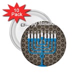 black happy Hanukkah 2.25  Button (10 pack)