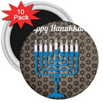 black happy Hanukkah 3  Magnet (10 pack)