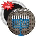 black happy Hanukkah 3  Magnet (100 pack)